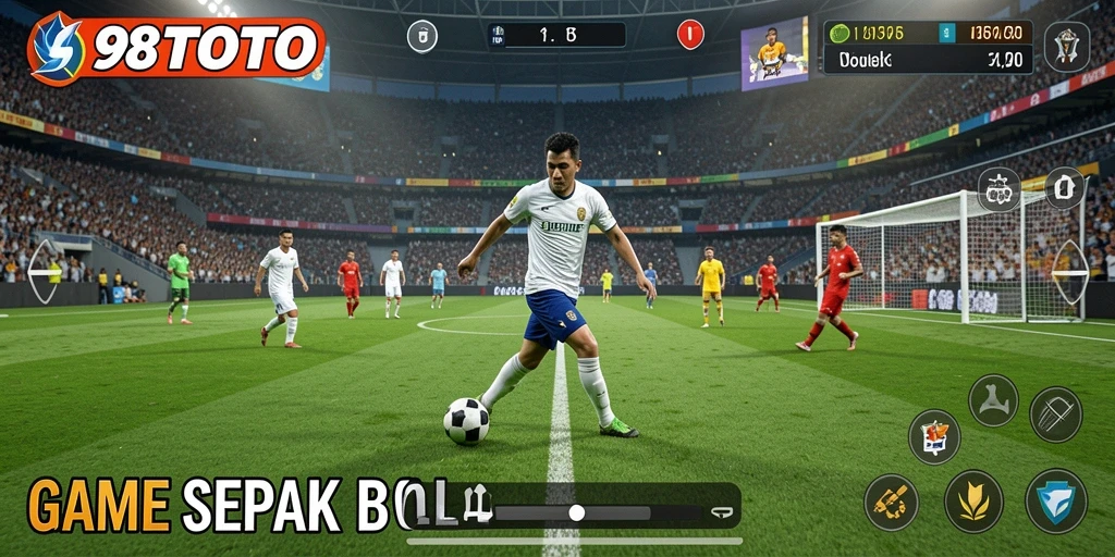 Tampilan gameplay sepak bola seru dan mendebarkan di 98TOTO.