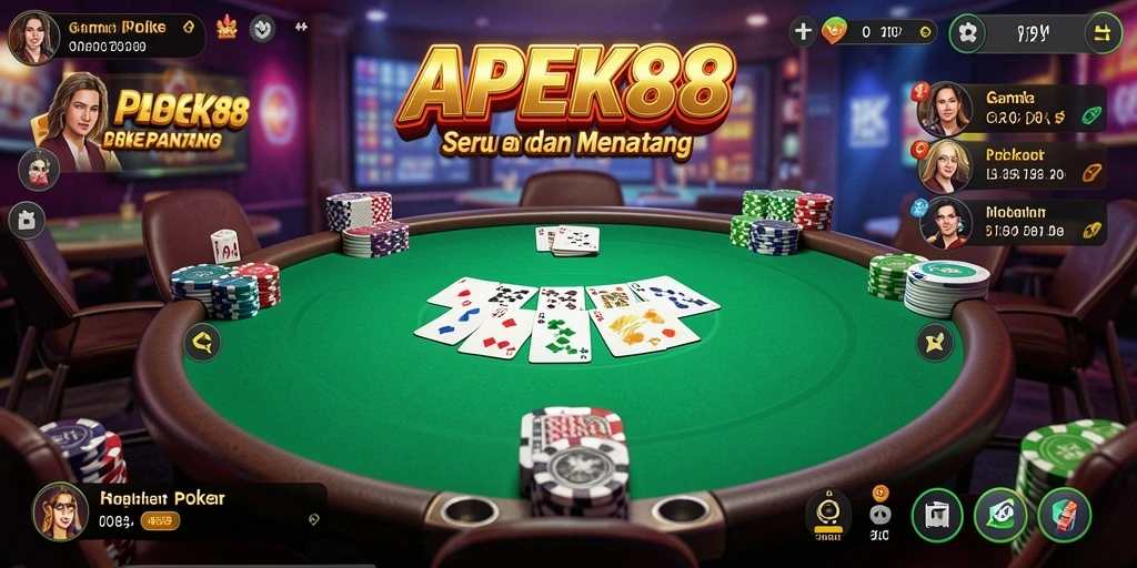 Tampilan seru dari permainan Poker APEK88 saat dimainkan.