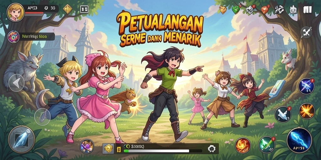 Gameplay seru dengan karakter anime yang menawan.