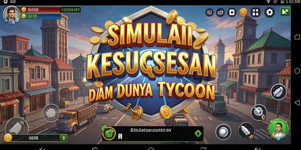 Tampilan gameplay G668 dengan berbagai pilihan bisnis Tycoon.