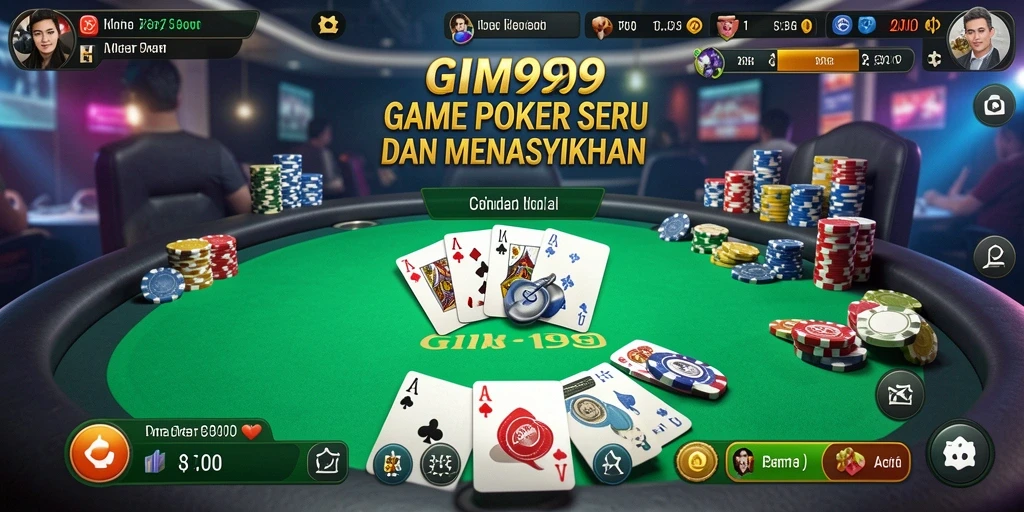 Screenshot GIM999 menampilkan gameplay Poker yang seru dan menarik.