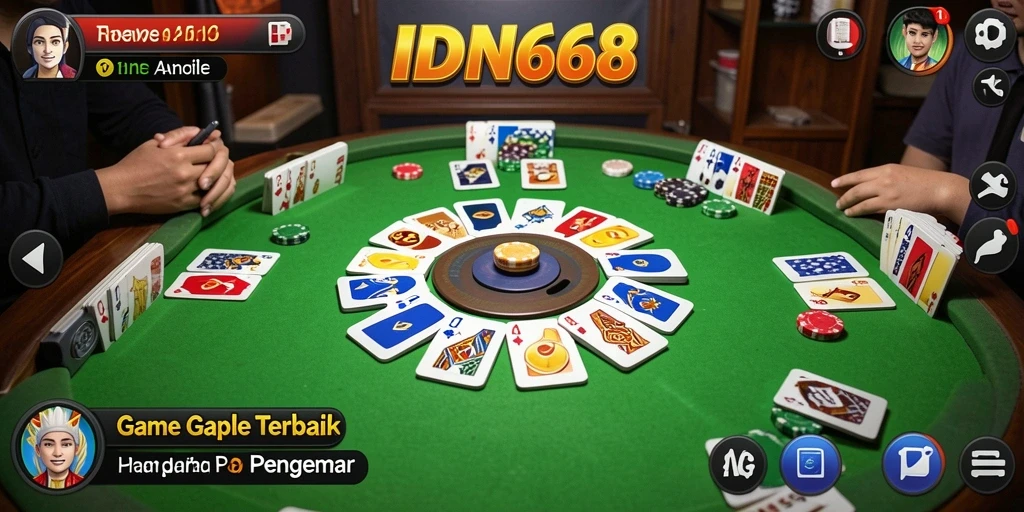 Tampilan seru gameplay gaple IDN668 yang menarik.