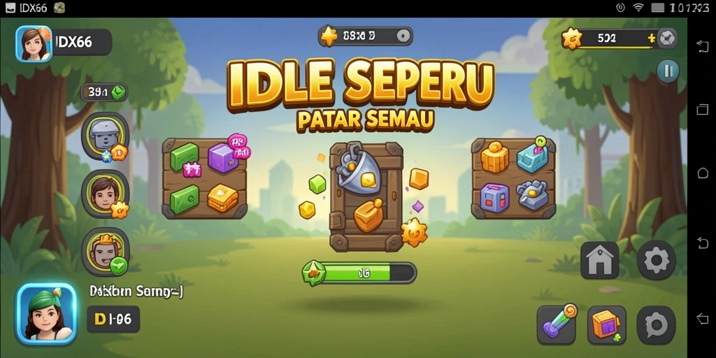Screenshot gameplay <strong>IDX66</strong> menunjukkan aksi karakter dalam permainan Idle yang seru.