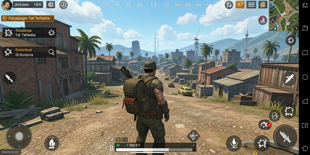Tampilan menakjubkan dari dunia Open World JKT8 saat pemain menjelajahi.