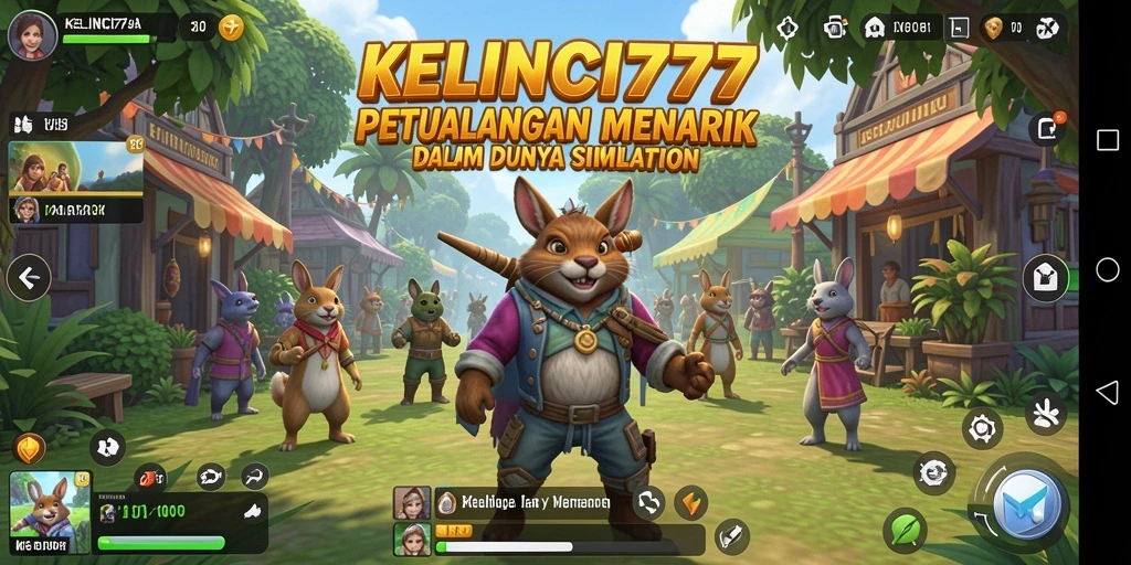 Screenshot KELINCI777 menampilkan taman kelinci yang penuh warna dan interaktif.