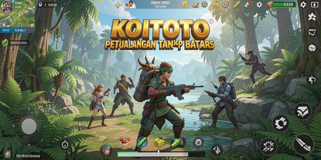 Tangkapan layar menunjukkan pemain yang menjelajahi dunia terbuka KOITOTO.
