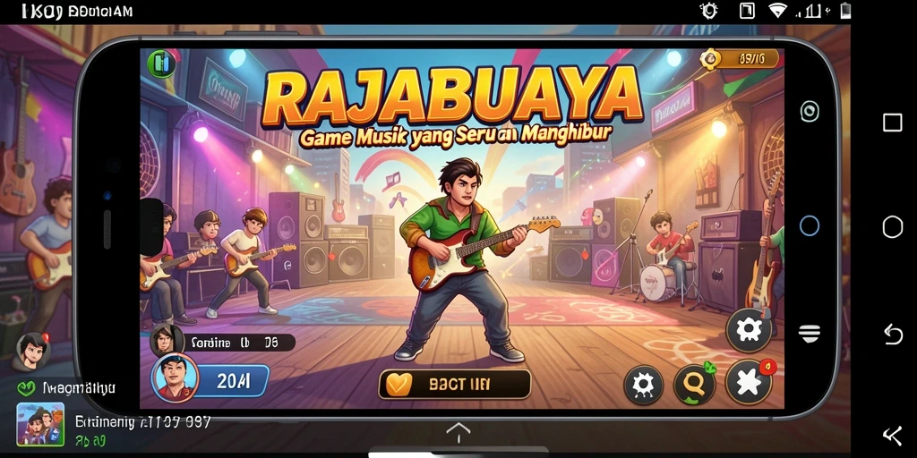 Tampilan menarik dari gameplay RAJABUAYA yang penuh musik.