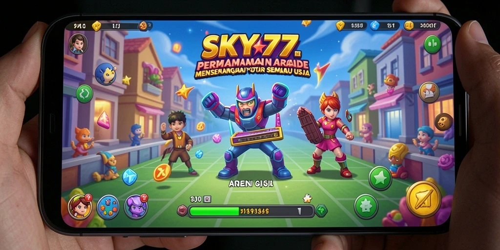 Tangkapan layar menunjukkan keseruan gameplay Arcade di SKY77.