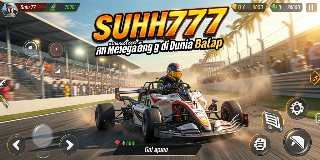 Tampilan seru gameplay SUHU777 dengan aksi balap yang menegangkan.